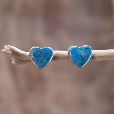 Lovely Heart Jasper Stud Earrings-Your Soul Place